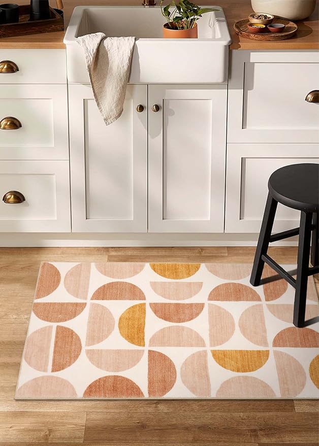 Lahome Boho Small Rug- 2x3 Soft Kitchen Rugs Non-Slip Ultra-Thin Washable Rugs for Enrtyway, Indoor Door Mat Geometric Modern Bohemia Throw Carpet for Bathroom Bedroom Office(2x3ft,Multi)