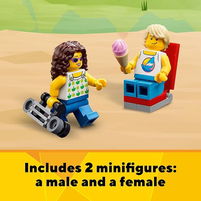 LEGO Creator 3 in 1 Beach Camper Van Building Kit, Transforms from a Campervan to Ice Cream Shop to Beach House, Great Gift for Surfer Boys and Girls, Pretend Play Beach Life, 31138