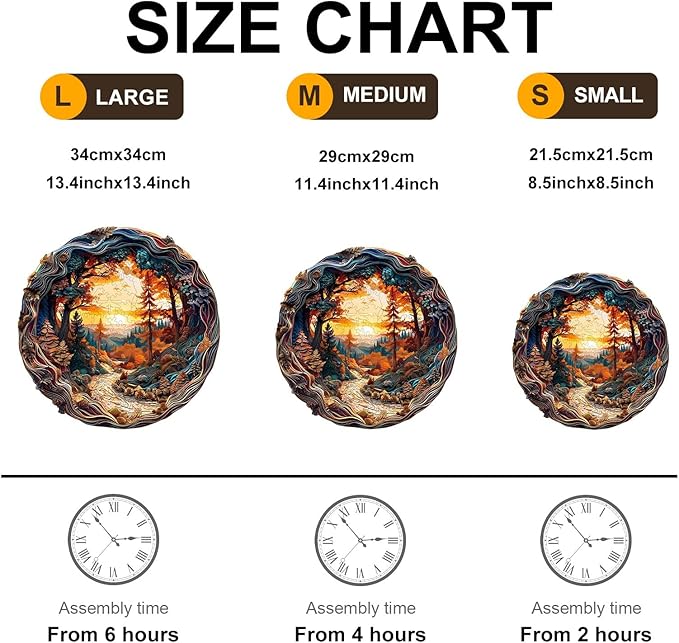 KAAYEE Wooden Puzzles for Adults 100 Pieces Visual 3D Forest Sunset Wooden Jigsaw Puzzles Wood Puzzle Gifts for Mother's Day Adult Kids Landscape Puzzle(8.5 * 8.4in)