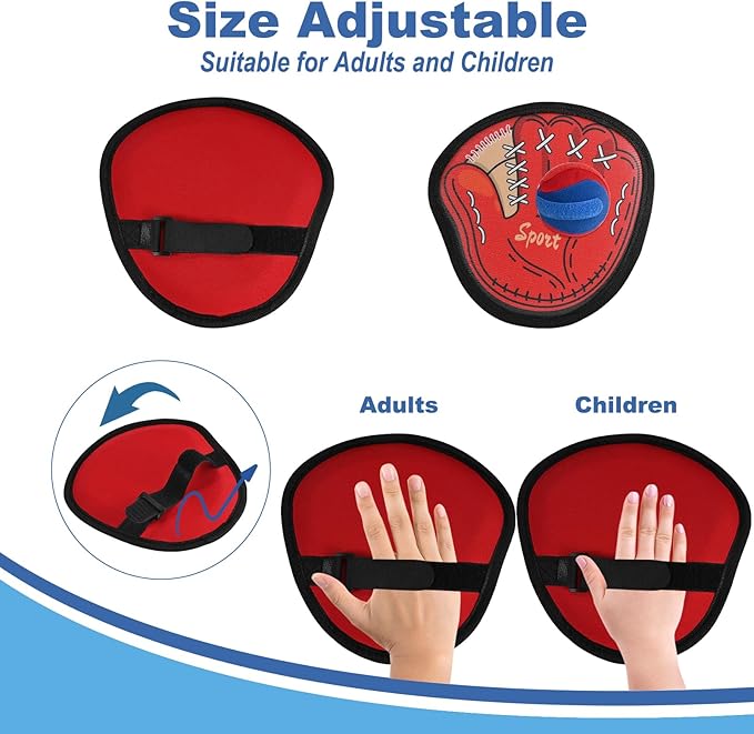 GOLDGE 4pcs Sticky Toss and Catch Ball Game Set for Kids - Baseball Glove Mitt Included - Ideal Sports & Outdoor Toys for Boys Aged 3 to 12