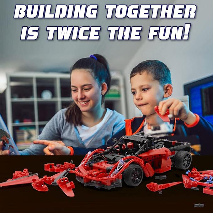 WISEPLAY Stem Projects for Kids Ages 8-12 Year - 380PCS RC Car Kits to Build - STEM Building Toys for Boys Age 8-12 - Model Car Kits to Build for Kids 9-12 - Great Building RC Gift for Your