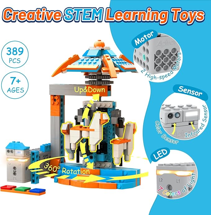 Robot S Robot Building Kit, 10 in 1 Programmable APP RC Robot/Car Robotics Coding Kit, STEM Projects Educational Birthday Gifts for Boys Girls Kids Aged 7-12 (389 Pcs)