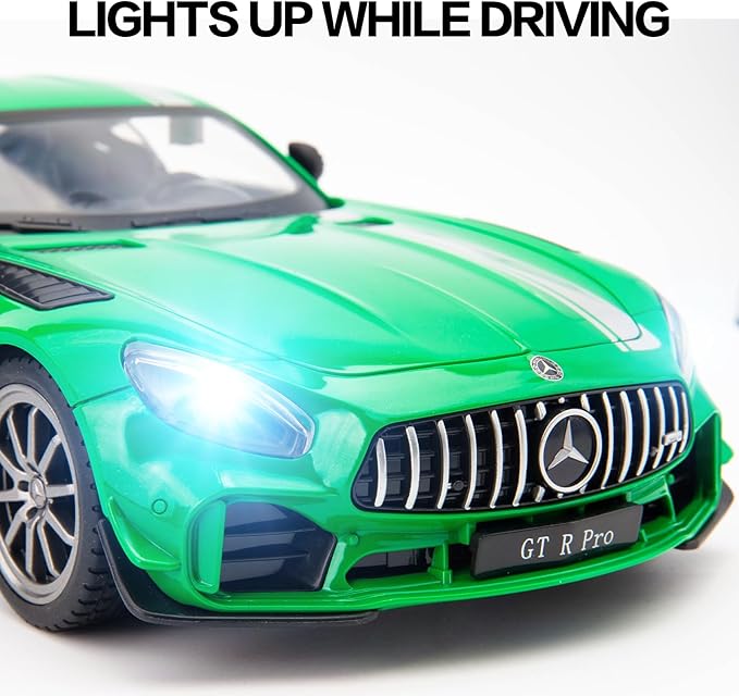 BDTCTK 1/16 Benz AMG GTR Large Size Remote Control Vehicle Cars with Lights Great Gift RC Car Toy for Boys & Girls(Green)