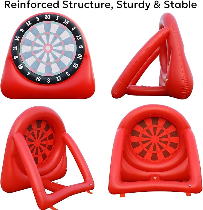 Inflatable Soccer Dart Board Giant Kick Dart Games Outdoor Backyard Games 6ft Big Kick Darts Game Inflatable for Kids Adults Family with 4 Kick Balls & Air Pump Large Carnival Games Dartboard