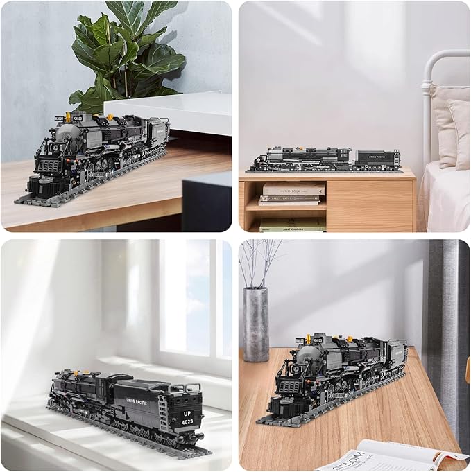 Steam Model Train Building Blocks, Build The Train Building Bricks Set, Large Locomotives Display Toy with Train Tracks,Top Present for Train Lovers (1608 Pcs)