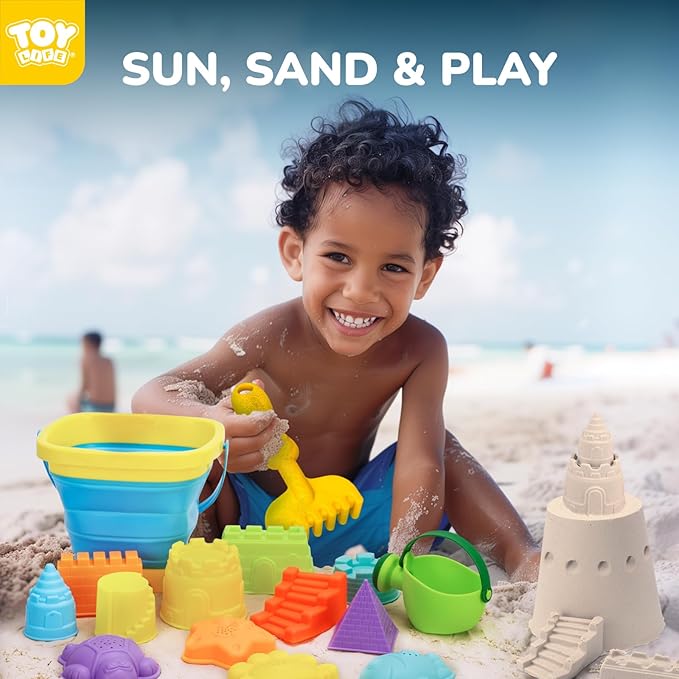 TOY Life Beach Toys for Kids Ages 4-8, Sand Toys for Toddlers 1-3, Beach Toys for Toddlers 1-3, Kids Beach Toys for Kids Ages 8-12, Sandbox Toys, Sand Castle Building Kit, Sand Toys for Kids Ages 4-8