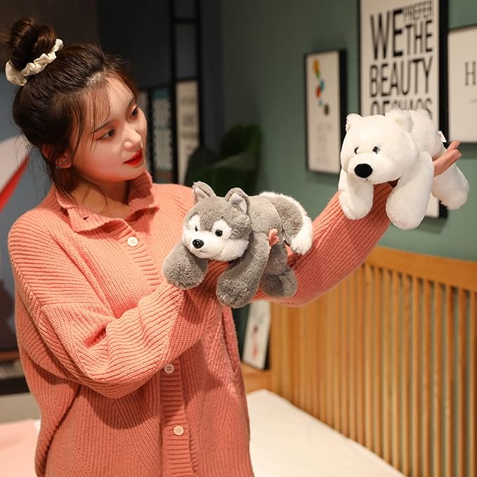 Weighted Stuffed Animals, Weighted Bear Stuffed Animal Toy Cute White Bear Plush Pillow for Adults Boys Girls, 11.8in