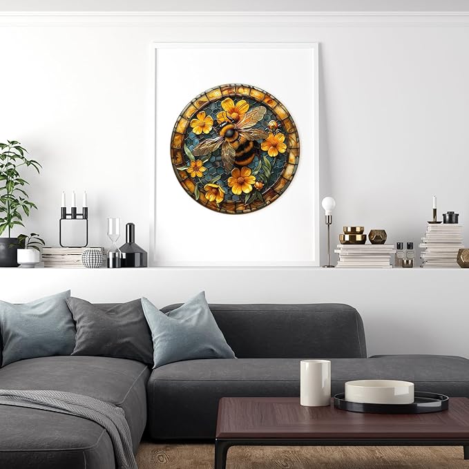 Wooden Puzzles for Adults, Wooden Jigsaw Puzzles for Adults Kids, Leisurely Bee Unique Shaped Wood Puzzles Adult, Creative Birthday Gifts for Friends Family Game (13.4 * 13.4in 300pcs)