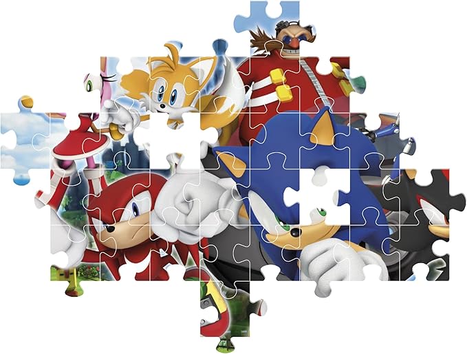 Clementoni - 27159 - Supercolor Puzzle Sonic - 104 Pieces - Jigsaw Puzzle for Kids Age 6 - Made in Italy