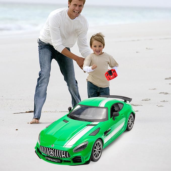 BDTCTK 1/16 Benz AMG GTR Large Size Remote Control Vehicle Cars with Lights Great Gift RC Car Toy for Boys & Girls(Green)