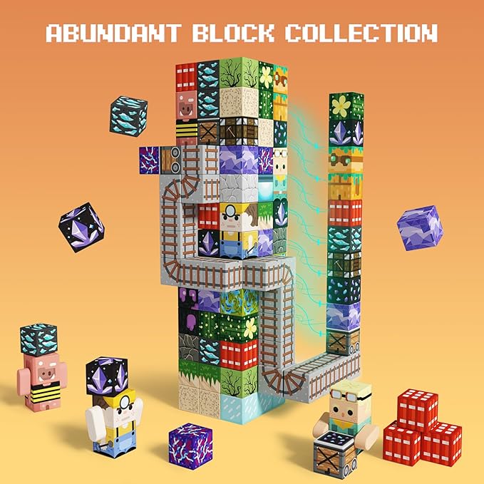 GobiDex 100PCS Magnetic Building Blocks Game-Based Build Magwonder World with Magnet Construction Toys STEM Sensory Gift for Boys Girls Birthday
