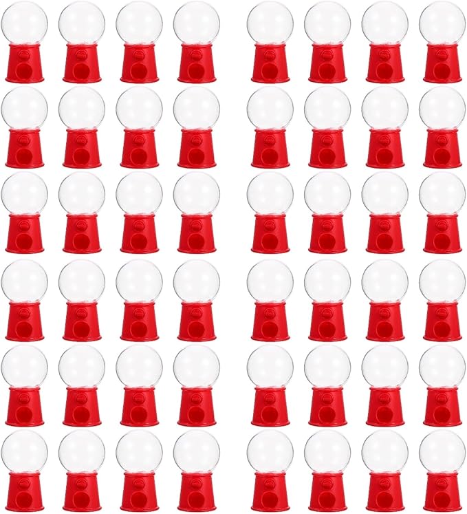 Amosfun 48pcs Mini Gumball Machines Christmas Party Supply Charming Candy Dispenser Creative Wedding Decorations