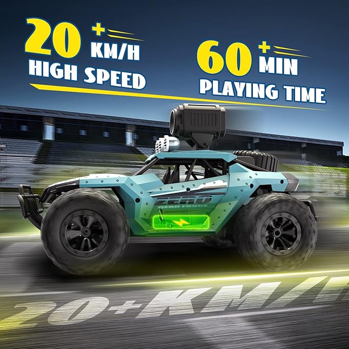 DEERC RC Cars DE36W Remote Control Car with 1080P HD FPV Camera, 1/16 Off-Road High Speed Monster Trucks for Kids Adults 60 Min Play