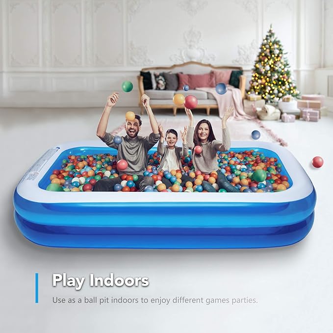 Inflatable Swimming Pool 120" X72" X20" Family Swim Center for Kids Full-Sized Lounge Pool for Kids Adults Easy Set for Backyard Summer Water Party Outdoor Kiddie Pools