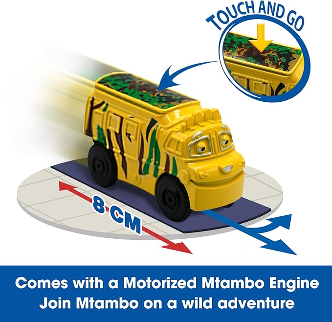 Chuggington Safari Park Track Set with Motorized T.A.G. (Touch and Go) Mtambo, Controlled Gate, 3.75" Toy Train & Animal Friends Included, Toys for 3 4 5 6 7 8 Year Old Boys Girls, Gifts for Birthday