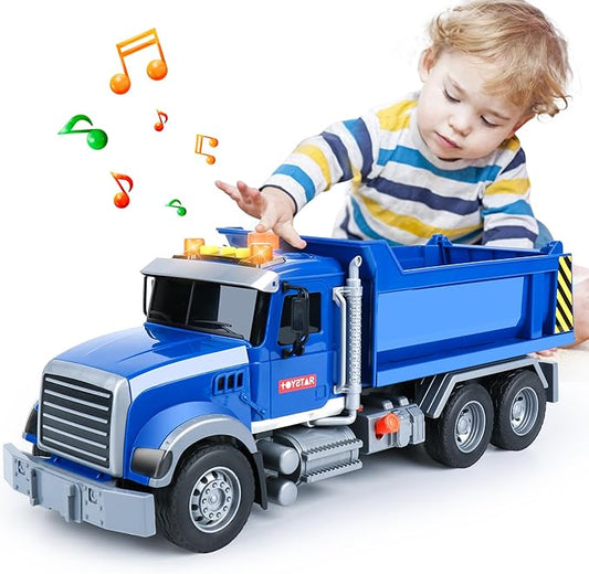 Dwi Dowellin Toddler Trucks Toys for Boys Age 3-5,Big Dump Truck with Lights and Sounds,Kids Boy Toys Christmas Birthday Gift Car