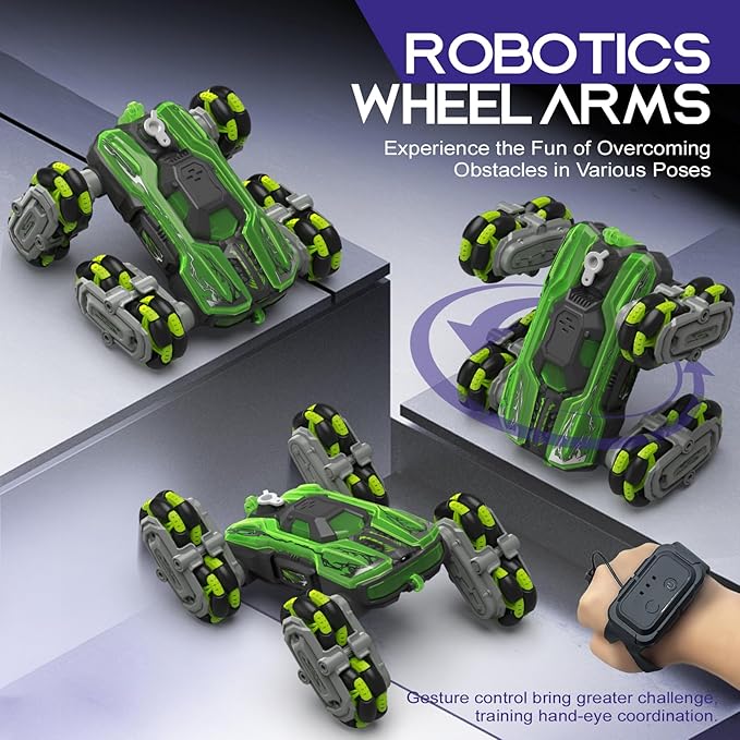 8WD Remote Control Car, 2.4GHz Gesture Sensing RC Stunt Car Double-Sided Driving Climbing Toy for Kids 9 10 11 12 Year Old Christmas Birthday Gifts, RC Cars Toys for Ages 6 7 8-13 14 Boys Girls