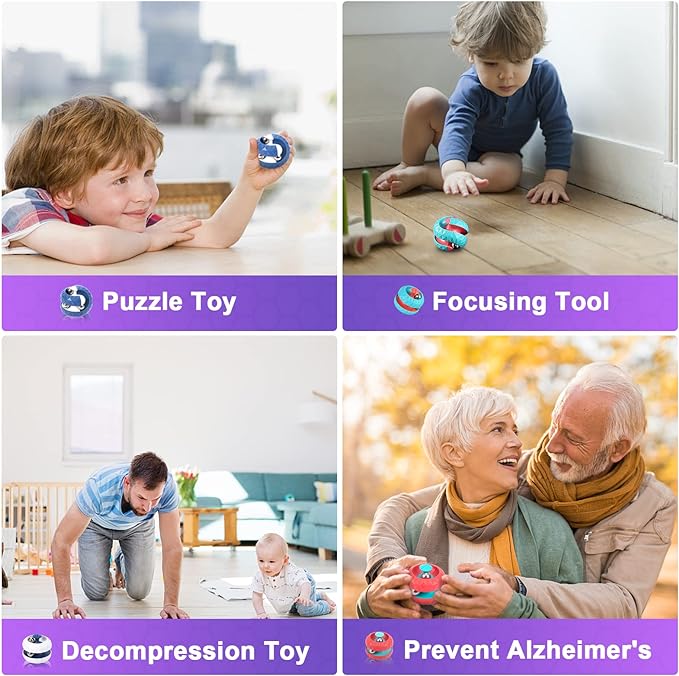 Unique Orbit Ball Fidget Toy, Novelty Beads Track Infinity Cube Stress Relief Balls Creative Sensory Toys for Autistic ADHD Kids Adults (White)