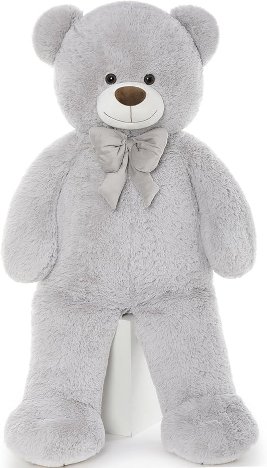 Tezituor Big Teddy Bear 47 Inches, Soft Giant Stuffed Animal Life Size 4 Feet Plush Bear Toy Valentines Christmas Birthday Gift for Girlfriend Kids,Grey