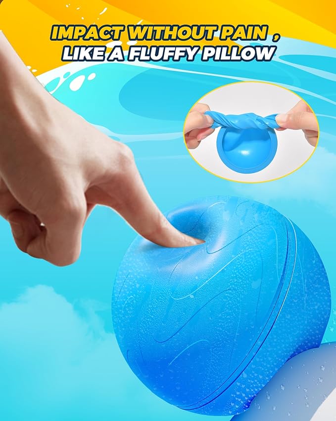 SOPPYCID 20PCS Reusable Water Balloons, Pool Beach Toys for Kids, Summer Fun Outdoor Water Toys Games for Kids Adults Outside Play, Backyard Swimming Pool Party Supplies