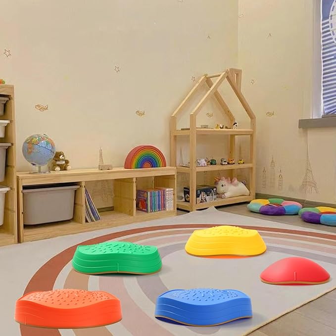 Stepping Stones for kids,Non-Slip Sensory Stepping Stones for Promoting Toddler's Balance Coordination Skills,Obstacle Courses Sensory Toys Outdoor or Indoor Play for Kids Age 3-8