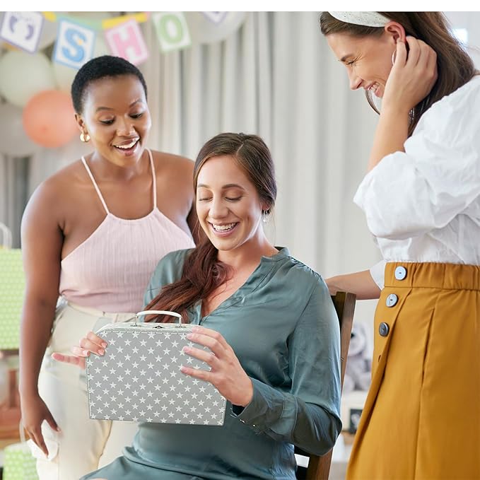 Baby Girl Gift Set New Born Baby Gift Baby Pink Bunny Security Blanket Soft Fleece, Suitcase Keepsake Box Blanket Booties & Baby Gift Basket Unique Present fBaby Shower & Newborn Lovey Welcome