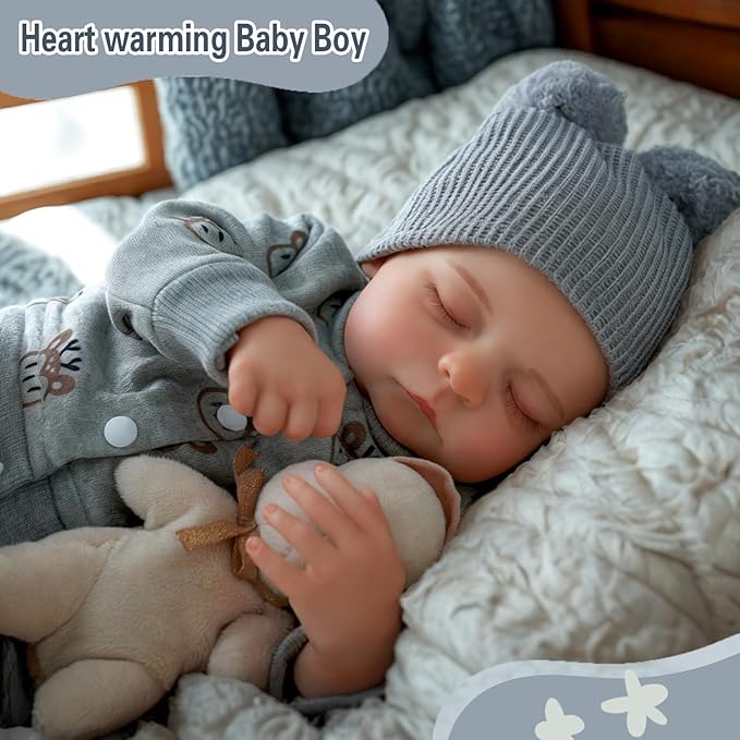 BABESIDE Realistic Reborn Baby Dolls Boy Noah, 20 Inches Soft Full Vinyl Body Realistic Baby Dolls, Real Life Baby Doll with Toy Accessories Gift Set for Kids Age 3+