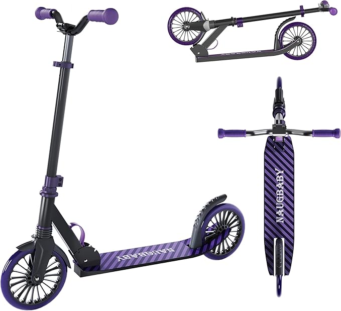 Scooter for Kids 8-12, Kick Scooter for Kids,Teen& Adults, Folding Scooters Holds Up to 220lbs | Adjustable Height | Lightweight |Rear Brake