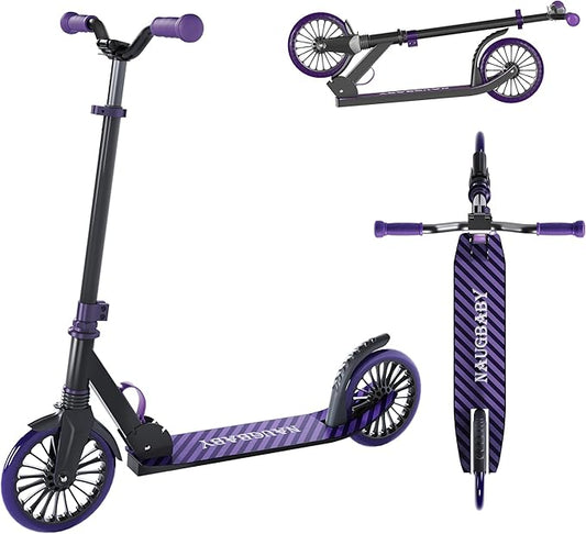 Scooter for Kids 8-12, Kick Scooter for Kids,Teen& Adults, Folding Scooters Holds Up to 220lbs | Adjustable Height | Lightweight |Rear Brake