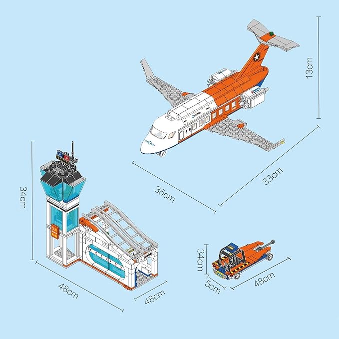 3 in 1 City Fire Station,Fire Engine Building Toy Set with Truck,Firehouse Headquarters,Brigade Rescue Plane Toy for Kids and Fans of Firefighter Toys, Fun Gift Idea.Comes with 4 Figures.