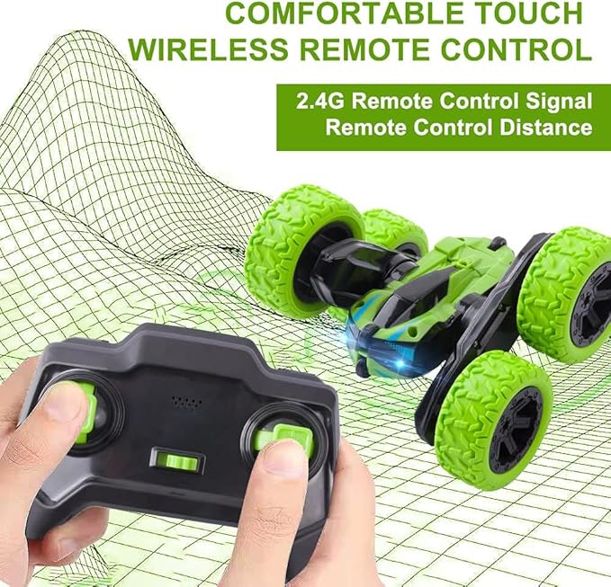 Remote Control Car-RC Cars Toys for Ages 5-7, 4WD RC Stunt Cars RC Car Kids Toys for Ages 8-13, Double Sided 360°Rotating Toys for Girls RC Truck Toy Cars for Boys