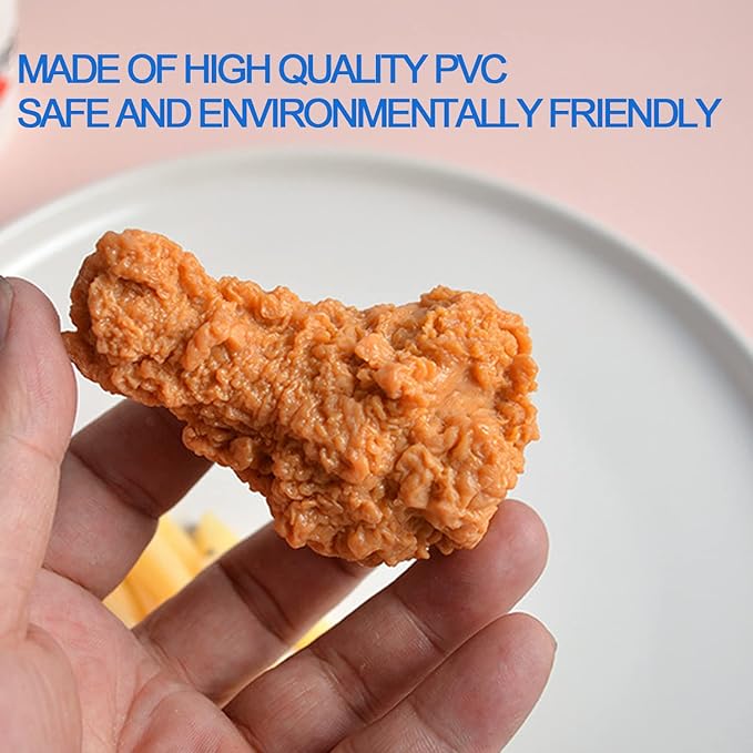 Kids Kitchen Play Food Set,Fake Fried Chicken Legs,Simulated Chicken Wings,Children Kitchen Toy Decoration,Restaurant Window Display Props,Fake Fried Chicken Food Model Set