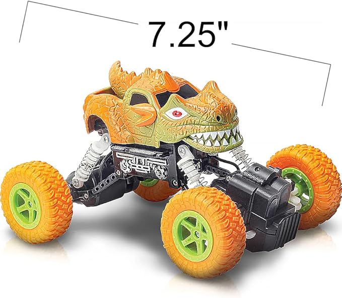 ArtCreativity 7.25” Remote Control Dinosaur Monster Truck Dino RC Toy Car | Battery Operated | Unique Birthday Gift for Boys, Girls, Toddler | Large Carnival Prize