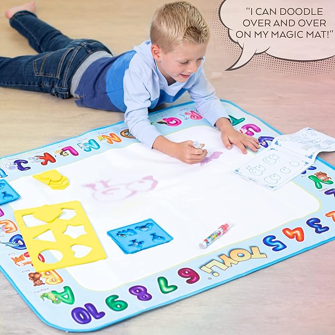 Water Coloring Mat 40x30 Large Mat, Coloring Mat, Water Painting Color Educational Writing Drawing Mess-Free Toys for Kids Toddlers for Girls Boys Ages 3 4 5 6