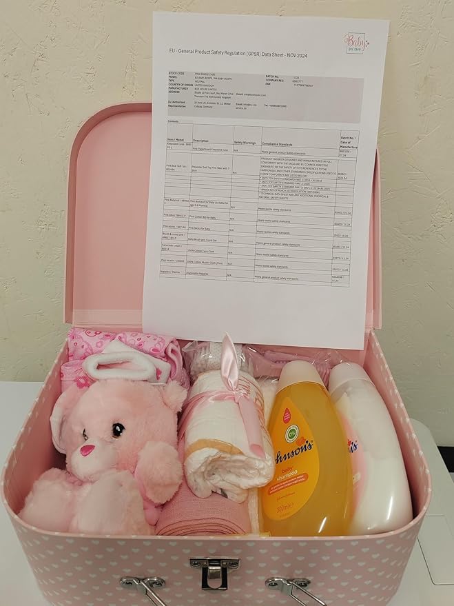Baby Box Shop Baby Shower Gifts for Girl, Newborn Essentials in a Pink Baby Girl Hamper for New Born