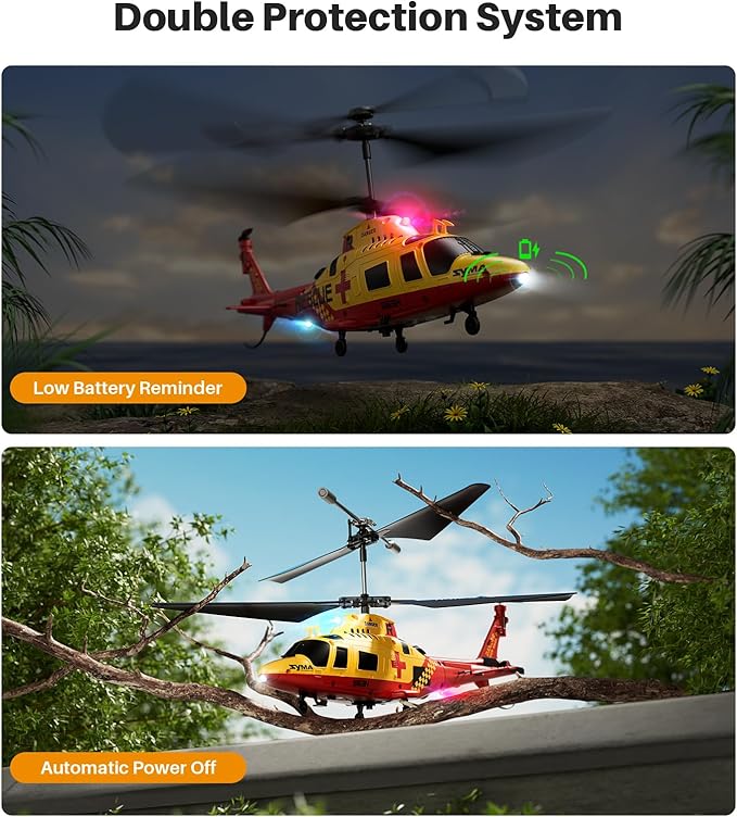 SYMA S53H Remote Control Helicopter with Simulation Rescue Design, One Key Take-Off, Altitude Hold, Low Battery Alert, for Boys and Enthusiast, 8.66x2.36x3.7 in