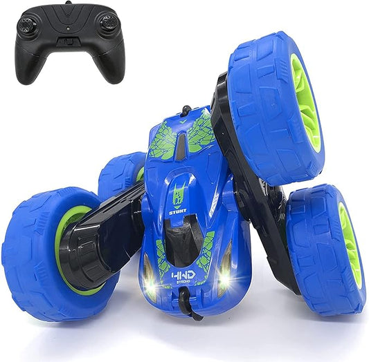 Threeking RC Stunt Car Remote Control Cars with Lights Double-Sided Driving Indoor Outdoor Toys Gifts Presents for 6 7 8 9 10 11 12 Year Old Kids Boys Girls