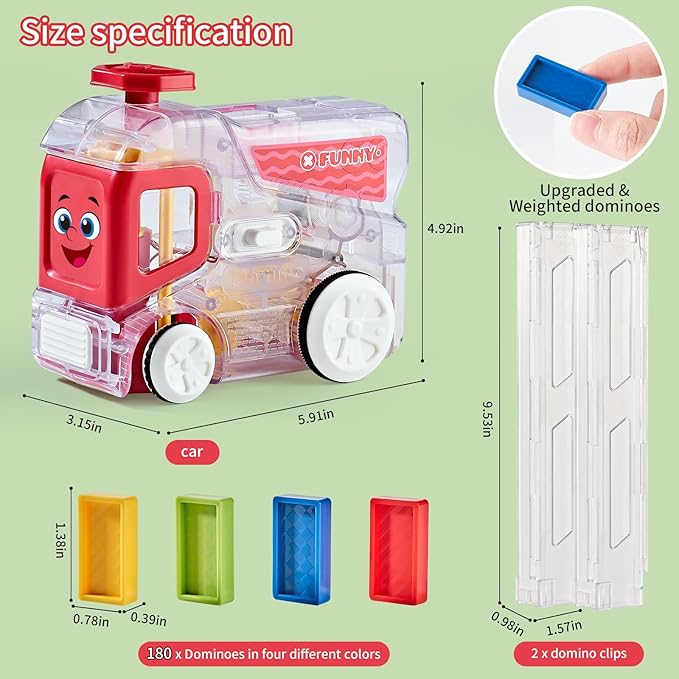 Electric Automatic Domino Train Set, Educational Toys for Ages 5-7, Boys Toys Age 4-6,Autistic Christmas Birthday Gift for Kids Toddlers Boys Girls