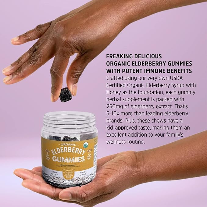 Gummies – Delicious, Gluten-Free, Gelatin-Free Herbal Supplement with Potent Immune Benefits Made from Only Organic Ingredients in Small Batches in The USA - 7oz