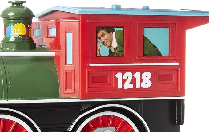 Lionel Battery-Operated Elf Toy Train Set with Locomotive, Train Cars, Track & Remote with Authentic Train Sounds, & Lights for Kids 4+