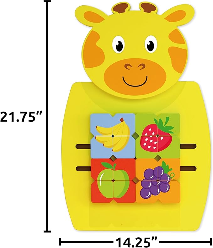 LEARNING ADVANTAGE Giraffe Activity Wall Panel - 18m+ - Toddler Activity Center - Wall-Mounted Toy - Busy Board Decor for Bedrooms, Daycares and Play Areas