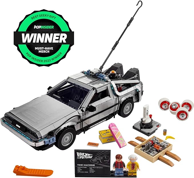 LEGO Icons Back to The Future Time Machine 10300, Model Car Building Kit Based on The Delorean from The Iconic Movie, Perfect Build for Teens and Adults Who Love to Create