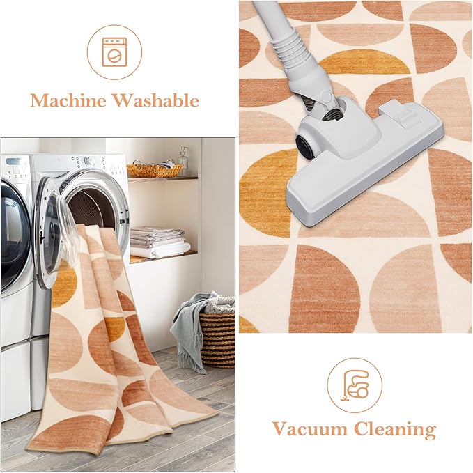Lahome Boho Runner Rug - 2x6 Runners for Hallways 6 Feet Non Slip Soft Geometric Washable Kitchen Runner Ultra-Thin Carpet for Bathroom Entryway Laundry Bedroom (2x6ft,Multi)