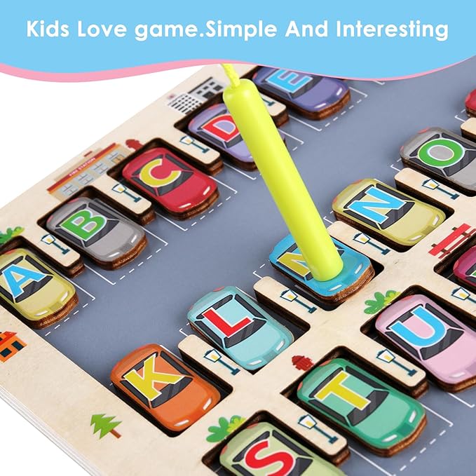 Magnetic Alphabet Maze Letter Puzzle for Fun Learning, Montessori Educational Toy for 3 4 5 Year Old Boys and Girls, Fine Motor Skills Development and Sensory Play