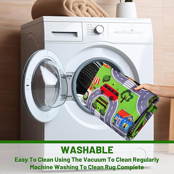 Kids Rug Car Carpet Play Mat, Non-Slip Traffic Road Rug for Kids, Extra City Map Educational Mat for Playroom Boys Bedroom Classroom (78.7X59 INCH, Classic)