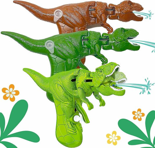 3 Pack Dinosaur Water Gun，Water Guns for Kids Ages 4-8 Dinosaur Mouths Can Open and Close When Spraying Water, Suitable for Swimming Pools/Beaches/Courtyards/Party Games