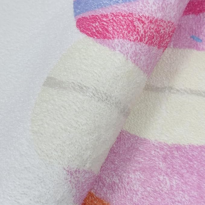 Kids Rug Pink Cake Bedroom Carpet for Girls 4Ft Round Rainbow Dessert Play Mat Circle Playroom Area Rug for Nursery Living Room Classroom Decor Washable Children Throw Rug