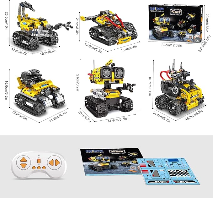 Robot Building Toys for Kids - 5 in 1 Remote- & App-Controlled Robots Toy, RC Wall/Engineering/Mech Scorpion Building STEM Toys, Robot Toy Gifts for Kids Boys Girls Age 10+ (560 PCS)
