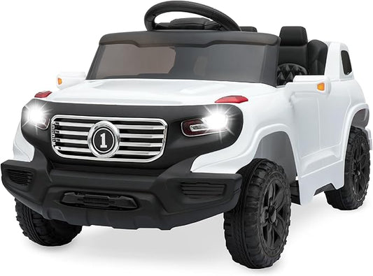 Best Choice Products Kids 6V Ride On Truck w/Parent Remote Control, 3 Speeds, LED Lights, White