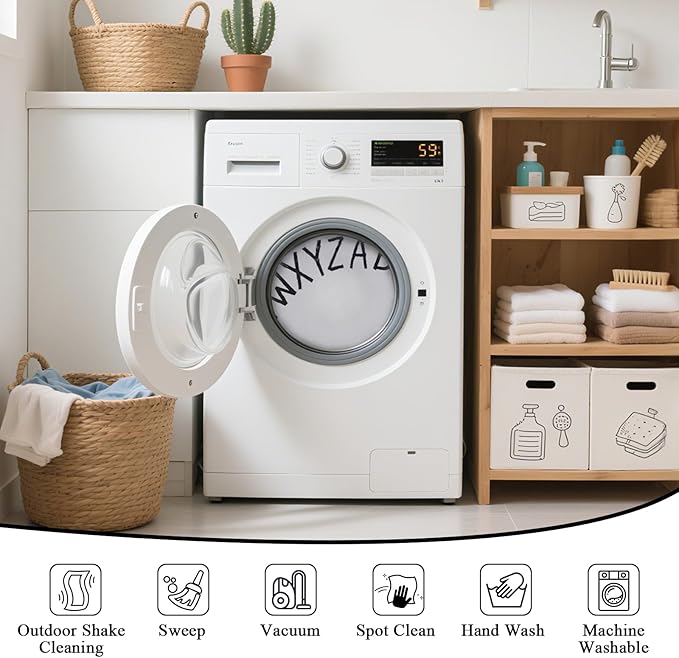 SHACOS Ultra Soft Round ABC Rug 4 Ft Fluffy Washable for Toddlers Baby Crawling Kids Room Playroom Nursery Non Slip Alphabet Educational Classroom Carpet